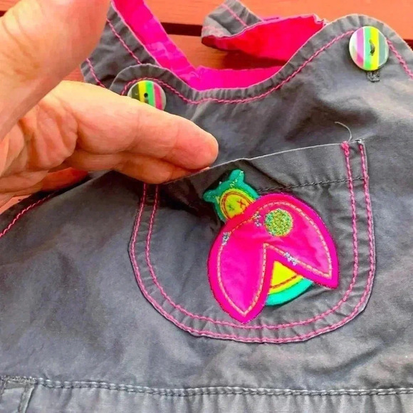 CoolClub 100% cotton, bibbed skirt  with bright buttons and embellishments - Picture 4 of 8